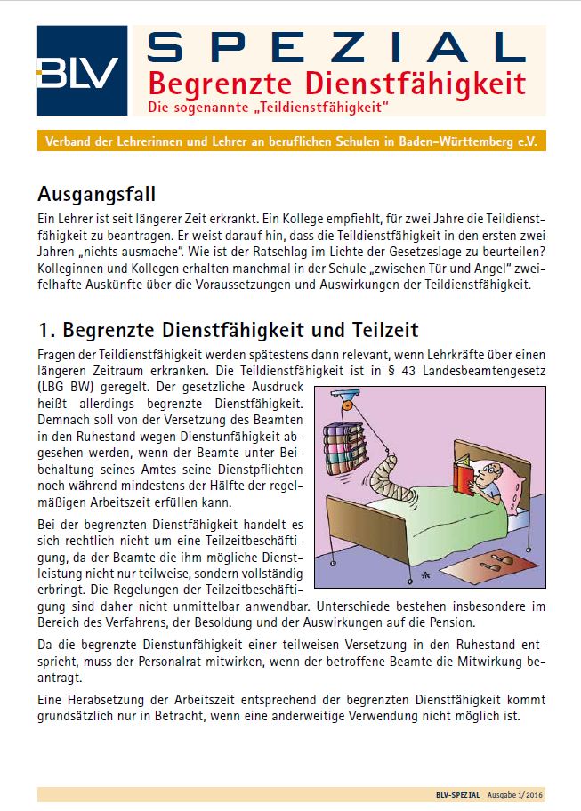 BLV-Spezial: Begrenzte Dienstfähigkeit (1 Ex.)