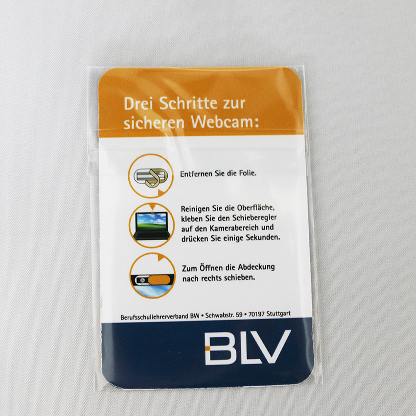 BLV BW Werbemittel S310 Webcam Schieberegler einzeln verpackt Rückseite