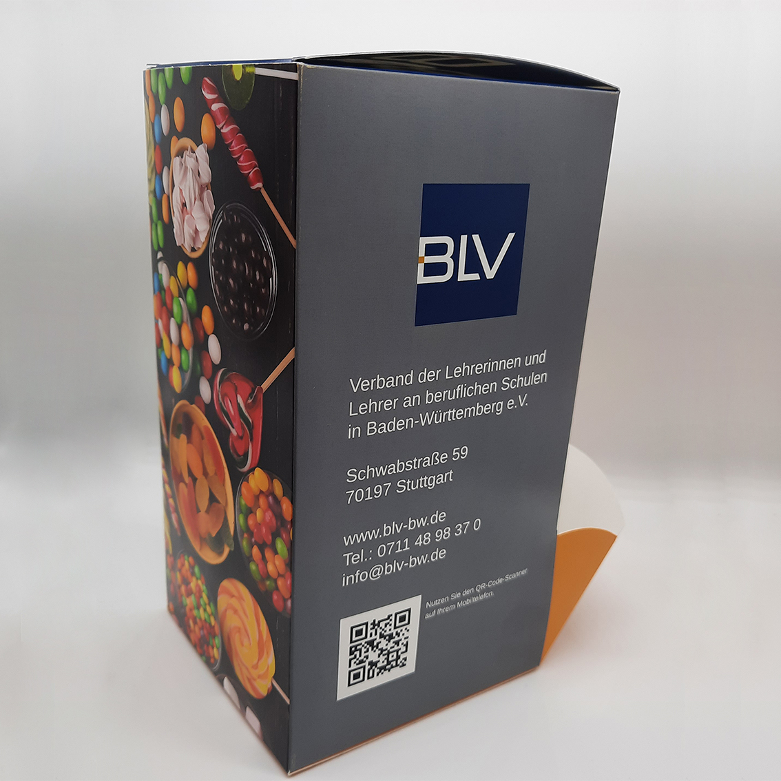 BLV BW Werbemittel S340 Display Box (Leerbox) für Süßigkeiten, seitlich 2