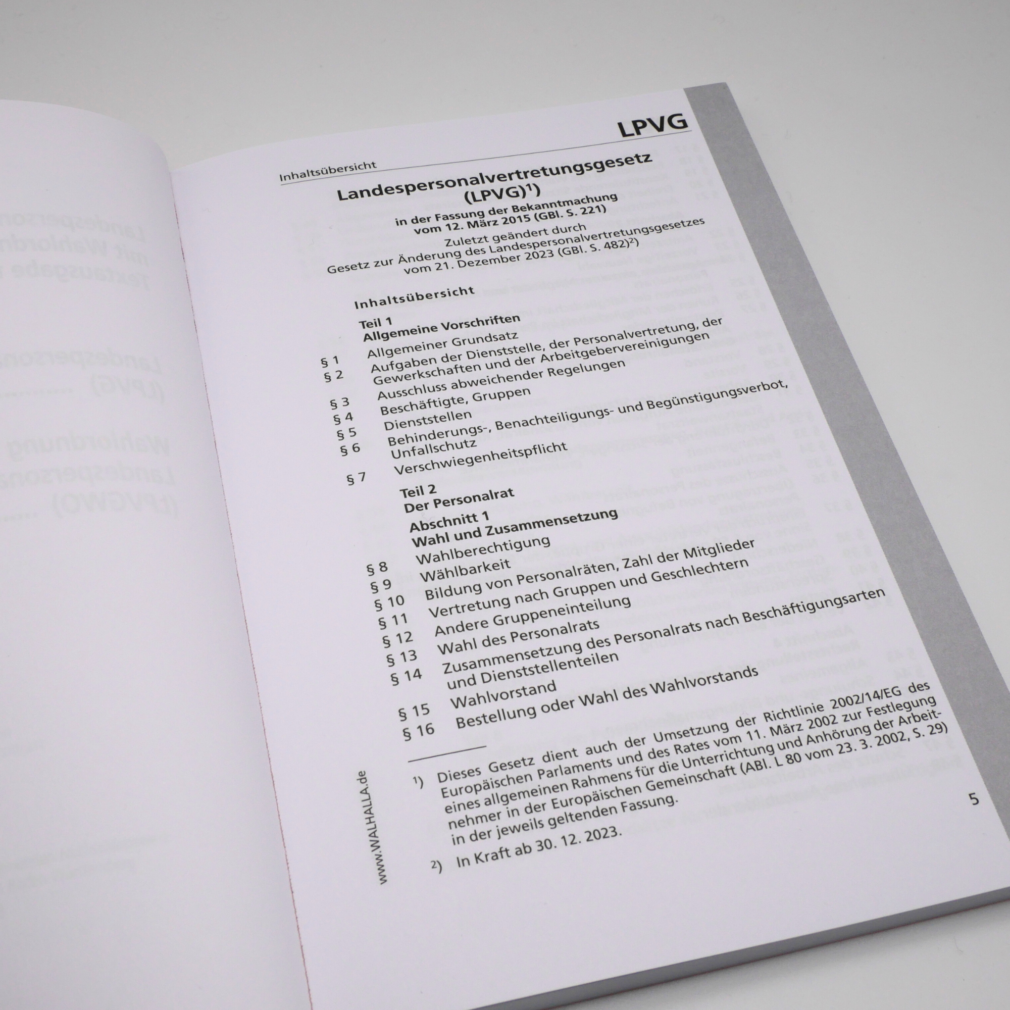 Landespersonalvertretungsgesetz mit Wahlordnung, Stand: April 2024 (1 Ex.)