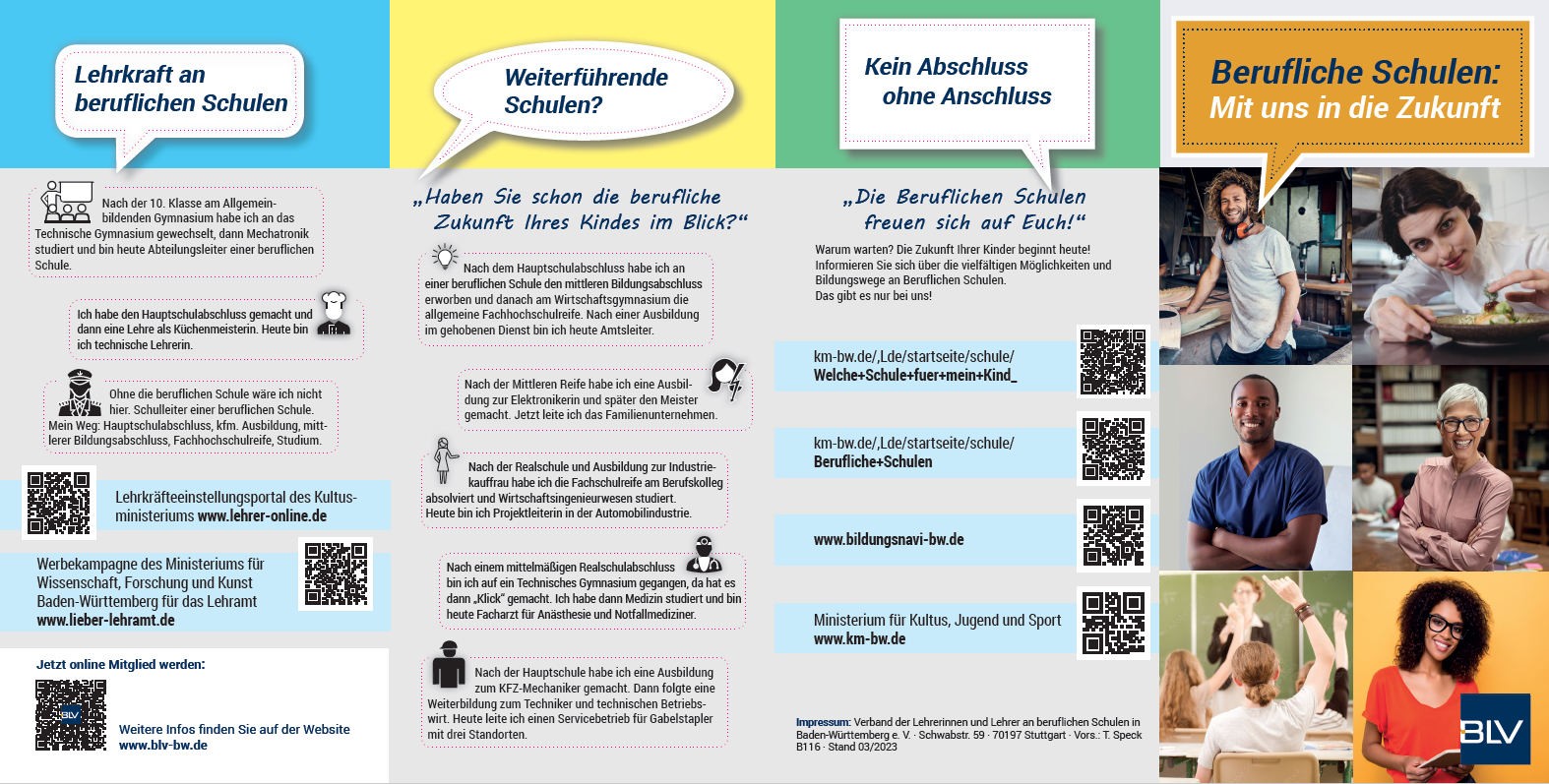 BLV-Flyer: Berufliche Schulen: Mit uns in die Zukunft (VPE 50 Stück)
