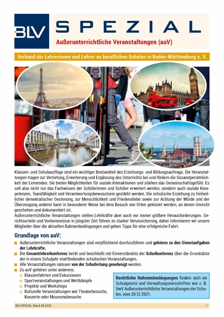 BLV-Spezial: Außerunterrichtliche Veranstaltungen (1 Ex.)